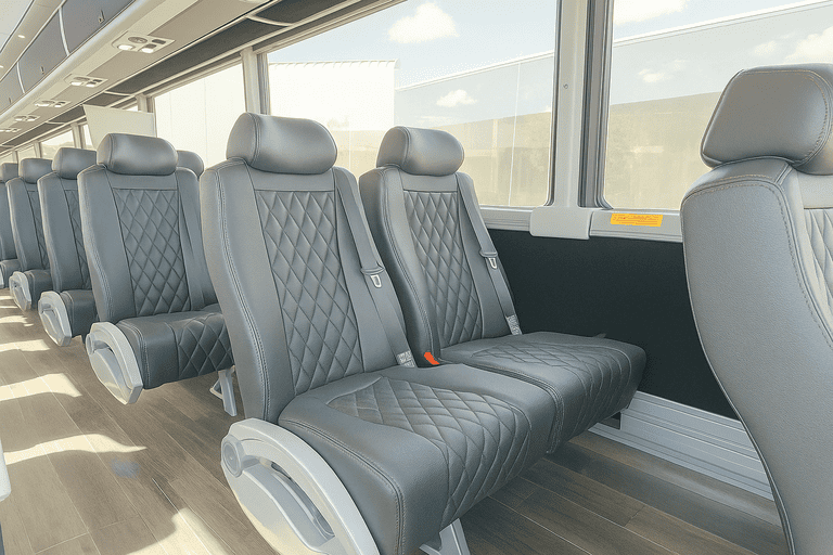 interior of Philadelphia Shuttle Bus Rentals charter bus